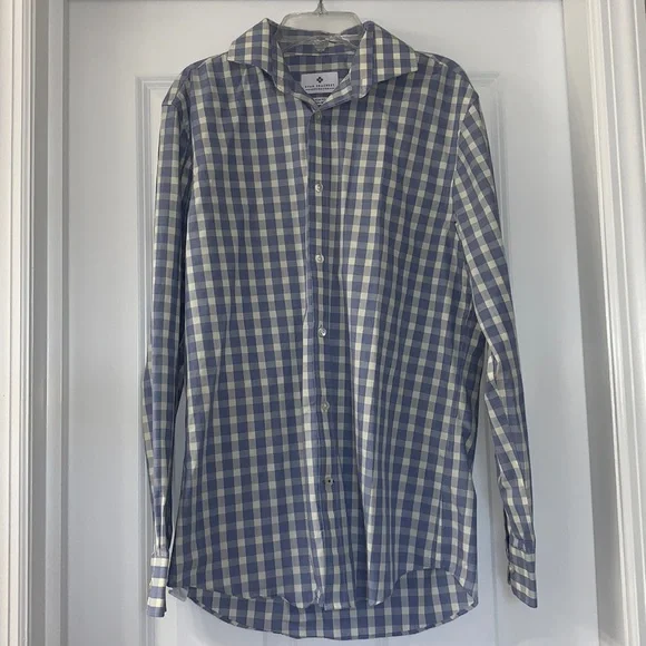 Ryan Seacrest Distinction | Shirts | Mens Ryan Seacrest Distinction Dress  Shirt Size 5 3233 In Bluecream Check | Poshmark